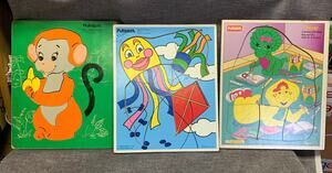 Vintage Children's Playskool First Children's Puzzles - Lot of 3 Complete